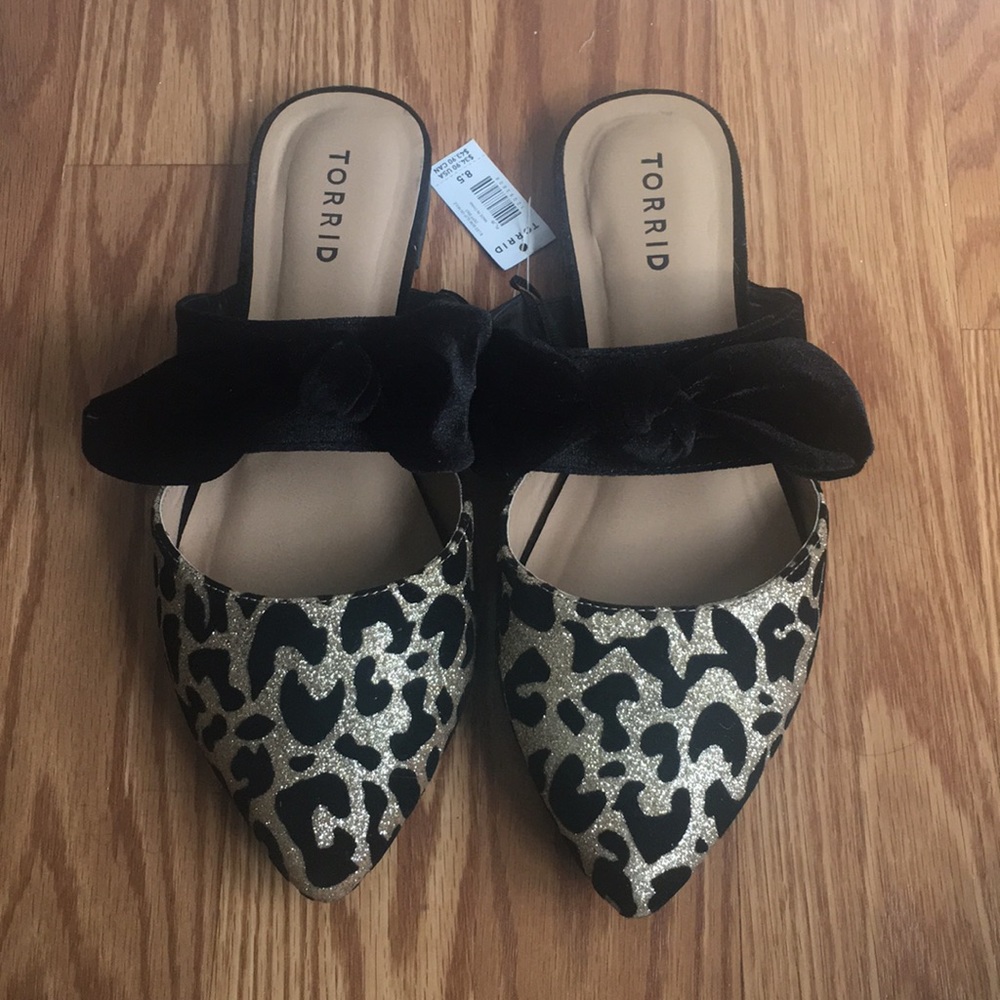 Leaopard slip on mule